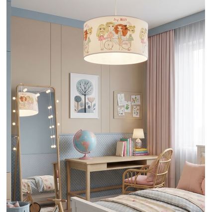 Bērnu lustra GIRLS VIBES 1xE27/60W/230V Ø 40 cm meitenēm