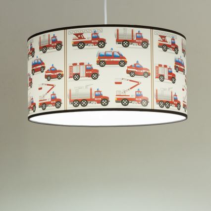Bērnu lustra KIDS ROOM 1xE27/60W/230V pr. 40 cm ugunsdzēsēji