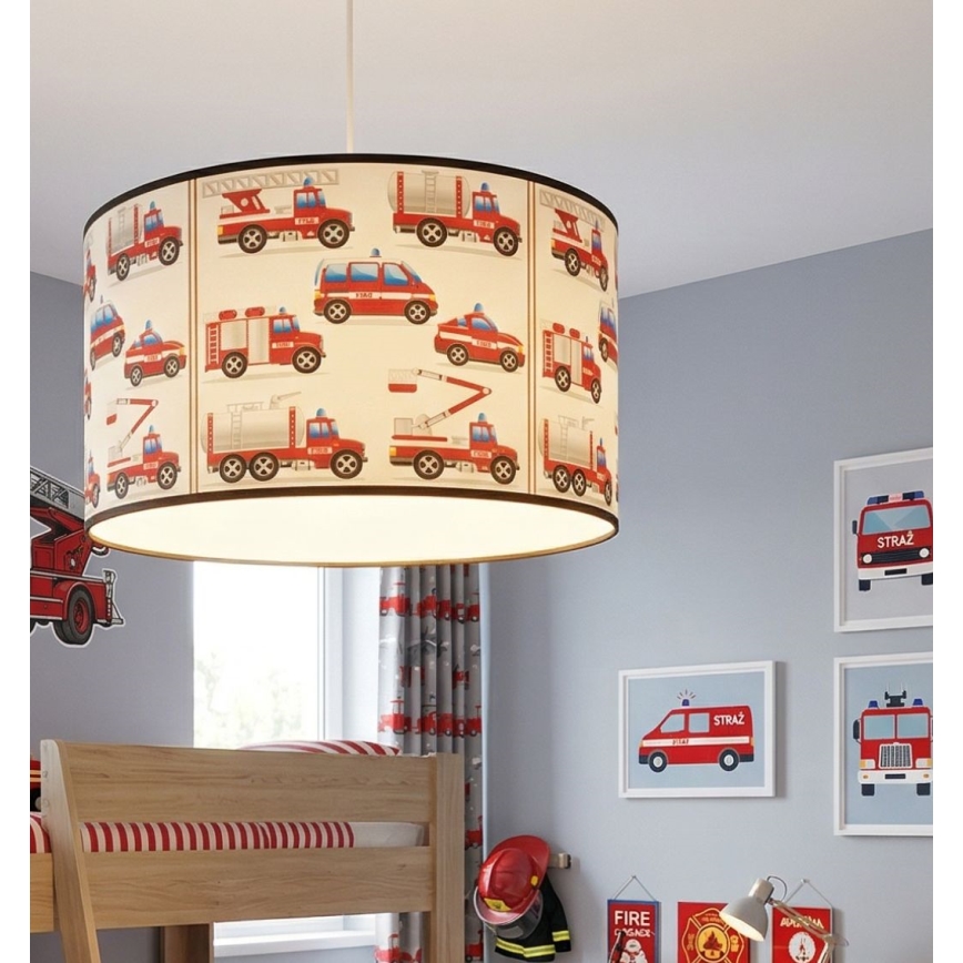 Bērnu lustra KIDS ROOM 1xE27/60W/230V pr. 40 cm ugunsdzēsēji