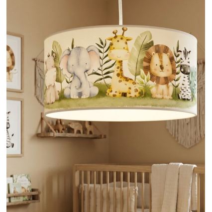 Bērnu lustra KIDS ROOM, 1xE27/60W/230V, Ø 40 cm, džungļu dizains