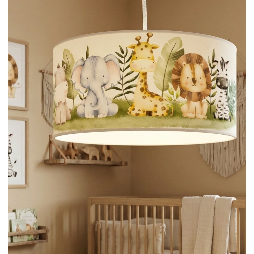 Bērnu lustra KIDS ROOM, 1xE27/60W/230V, Ø 40 cm, džungļu dizains