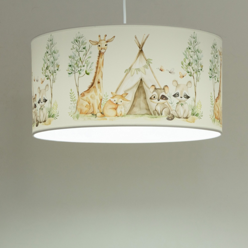 Bērnu lustra KIDS ROOM 1xE27/60W/230V Ø 40 cm — dzīvnieku motīvs