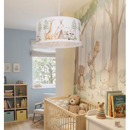 Bērnu lustra KIDS ROOM 1xE27/60W/230V Ø 40 cm — dzīvnieku motīvs