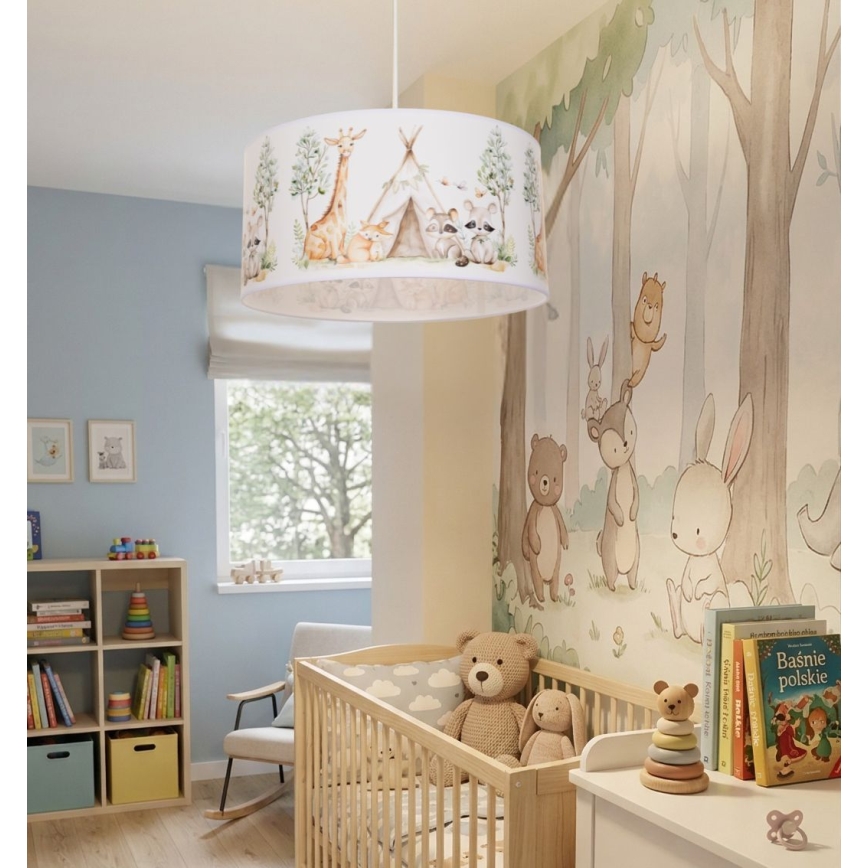 Bērnu lustra KIDS ROOM 1xE27/60W/230V Ø 40 cm — dzīvnieku motīvs