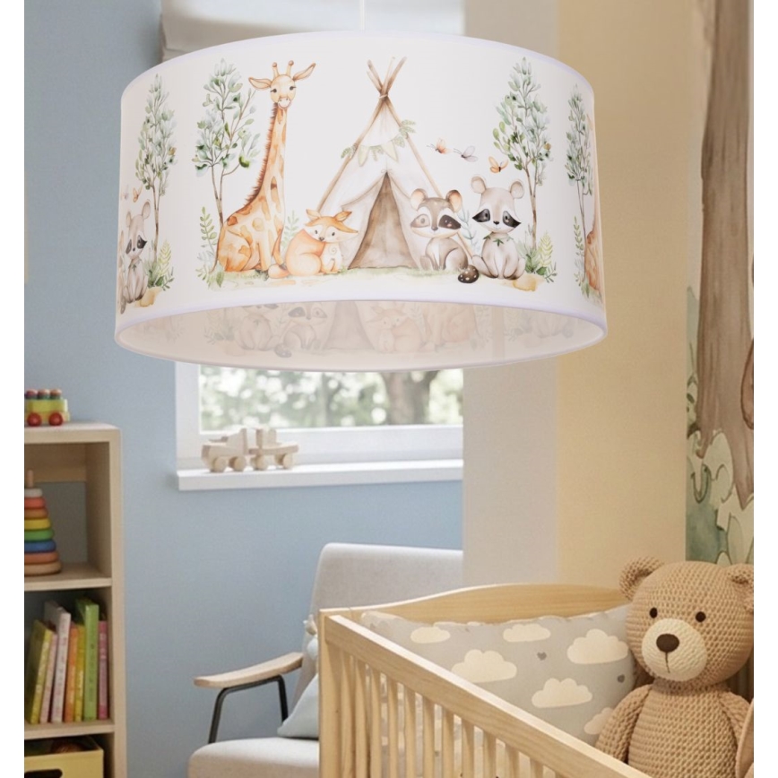 Bērnu lustra KIDS ROOM 1xE27/60W/230V Ø 40 cm — dzīvnieku motīvs
