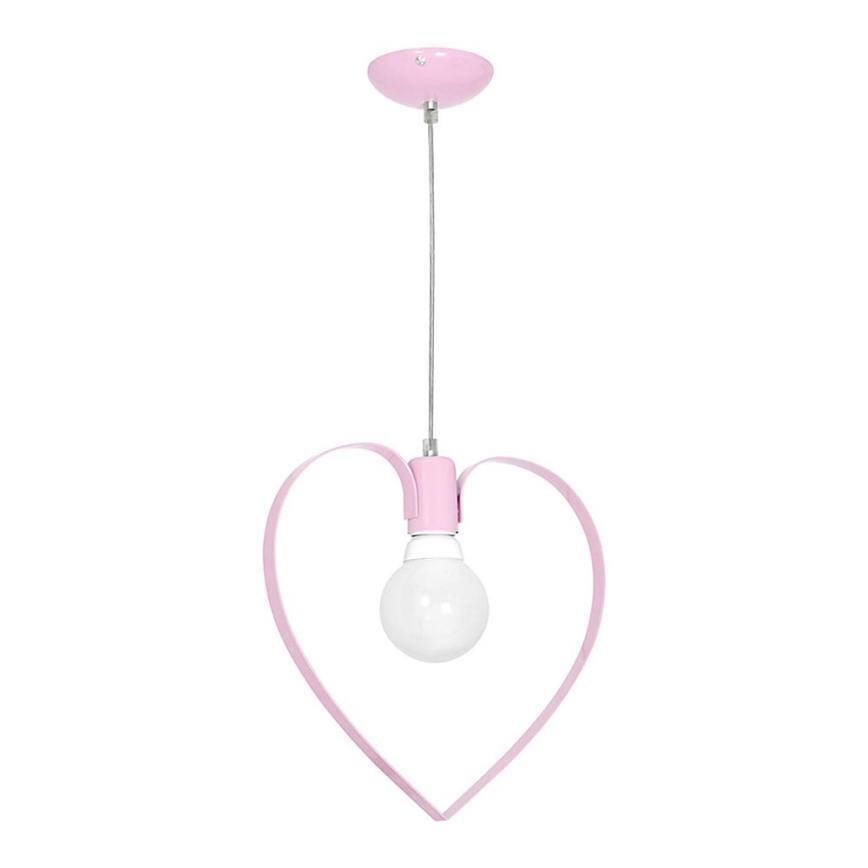 Bērnu lustra LOVE 1xE27/60W/230V gaiši rozā
