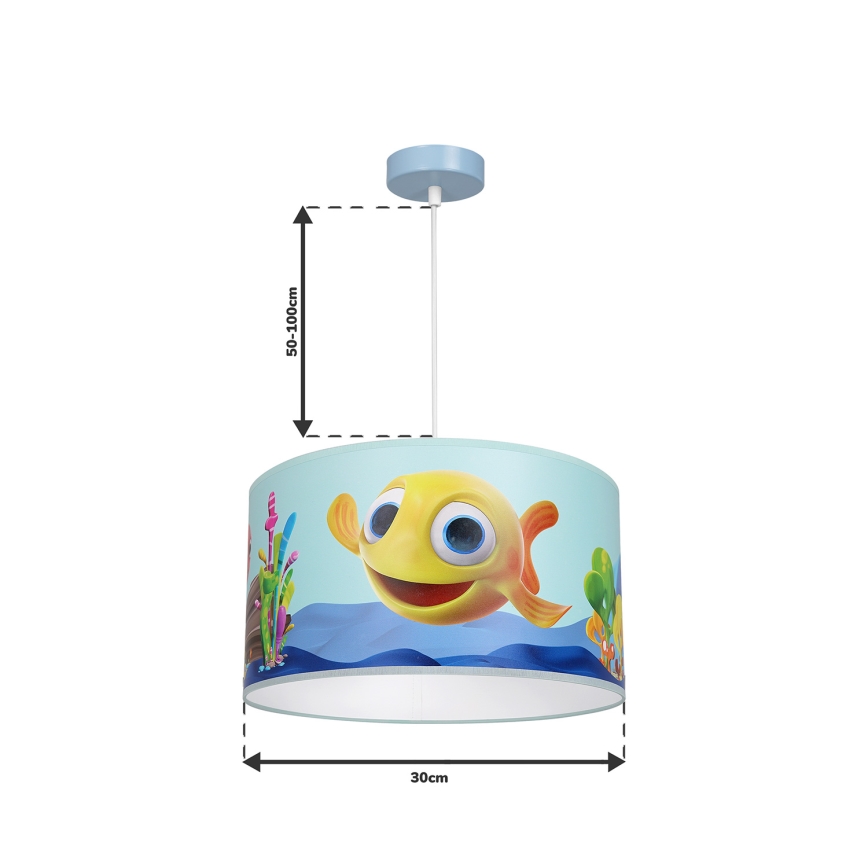 Bērnu lustra uz auklas FISH 1xE27/60W/230V