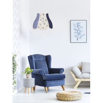 Bērnu lustra uz auklas ZONA 1xE27/60W/230V zila