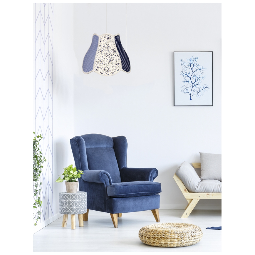 Bērnu lustra uz auklas ZONA 1xE27/60W/230V zila