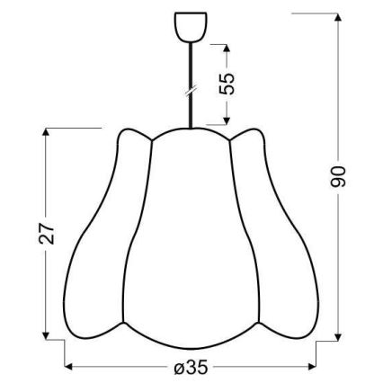 Bērnu lustra uz auklas ZONA 1xE27/60W/230V zila