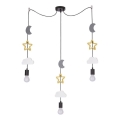 Bērnu lustra uz troses TRIO 3xE27/20W/230V pelēka/dzeltena/balta