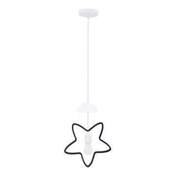 Bērnu lustra uz vada STARS 1xE27/20W/230V melna/balta