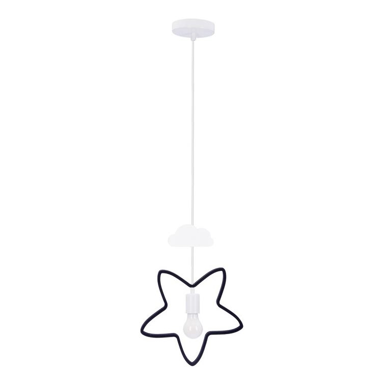Bērnu lustra uz vada STARS 1xE27/20W/230V melna/balta