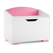 Bērnu mantu uzglabāšanas kaste PABIS 50x60 cm balta/rozā