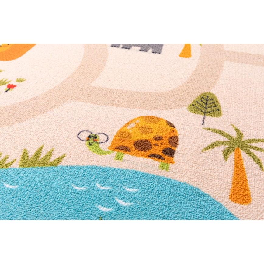 Bērnu neslīdošais paklājs ARES STREETS 80x150 cm bēšs/safari