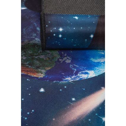 Bērnu neslīdošs paklājs PRINT 3D 80x150 cm planētas/koši krāsains