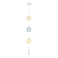 Bērnu pakaramā lampa STARS 1xE27/20W/230V dzeltena/zila/balta