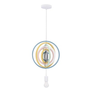 Bērnu pakaramā lampa uz vada HOOPS 1xE27/20W/230V Ø 27 cm daudzkrāsaina