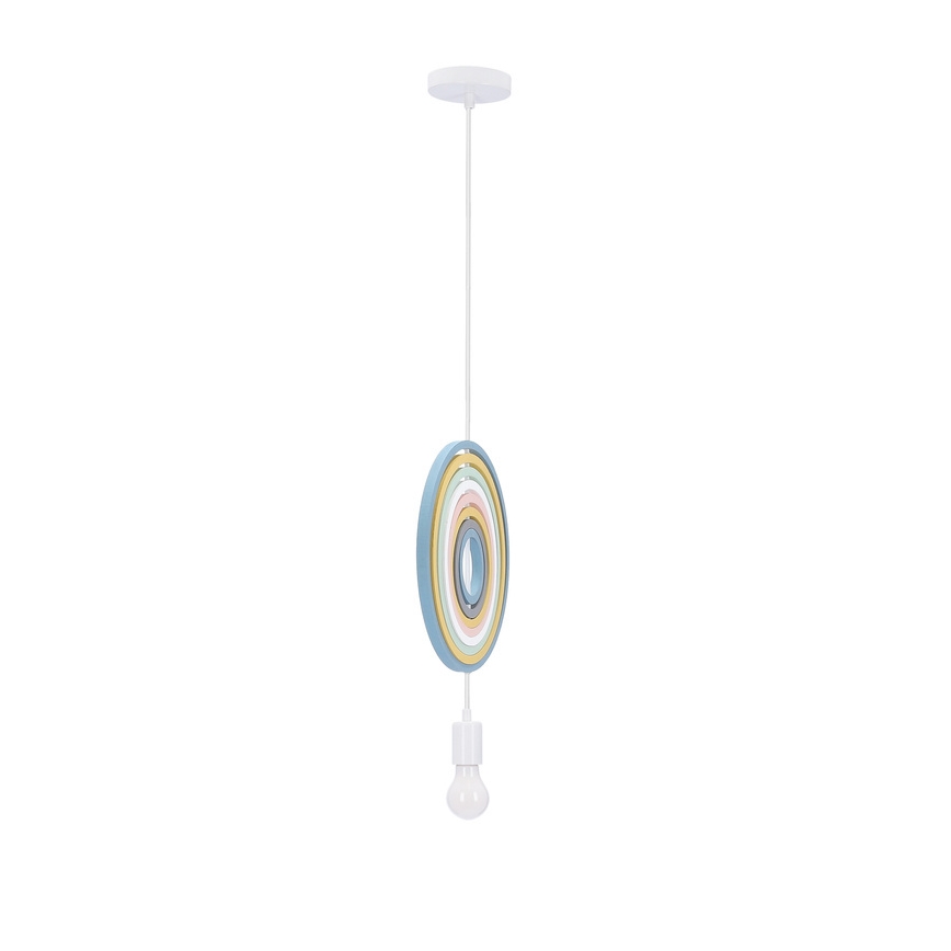 Bērnu pakaramā lampa uz vada HOOPS 1xE27/20W/230V Ø 27 cm daudzkrāsaina