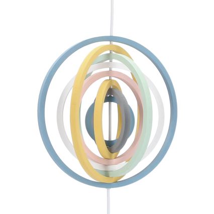 Bērnu pakaramā lampa uz vada HOOPS 1xE27/20W/230V Ø 27 cm daudzkrāsaina