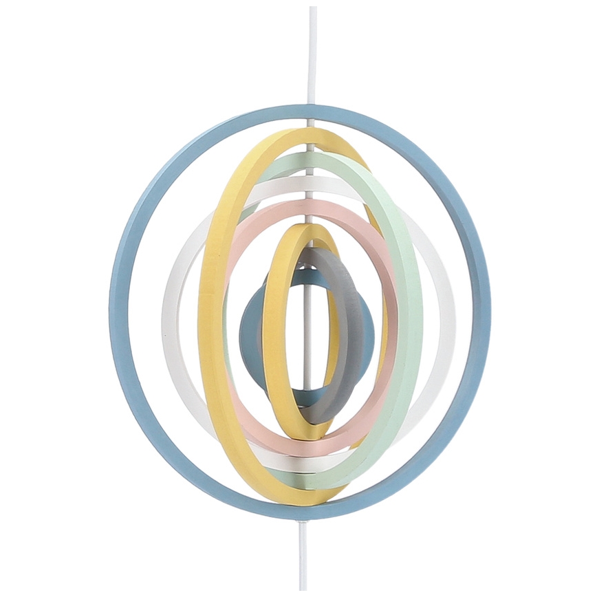 Bērnu pakaramā lampa uz vada HOOPS 1xE27/20W/230V Ø 27 cm daudzkrāsaina