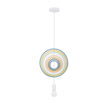 Bērnu pakaramā lampa uz vada HOOPS 1xE27/20W/230V Ø 27 cm daudzkrāsaina
