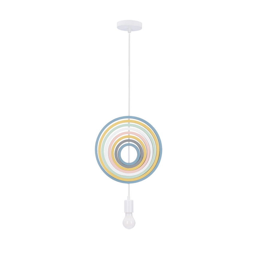 Bērnu pakaramā lampa uz vada HOOPS 1xE27/20W/230V Ø 27 cm daudzkrāsaina
