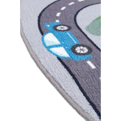 Bērnu paklājs ar neslīdošu pamatni ARES STREETS 160 cm pelēks/pilsēta