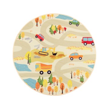 Bērnu paklājs STELLA STREETS 120 cm bēšs/pilsētas motīvs
