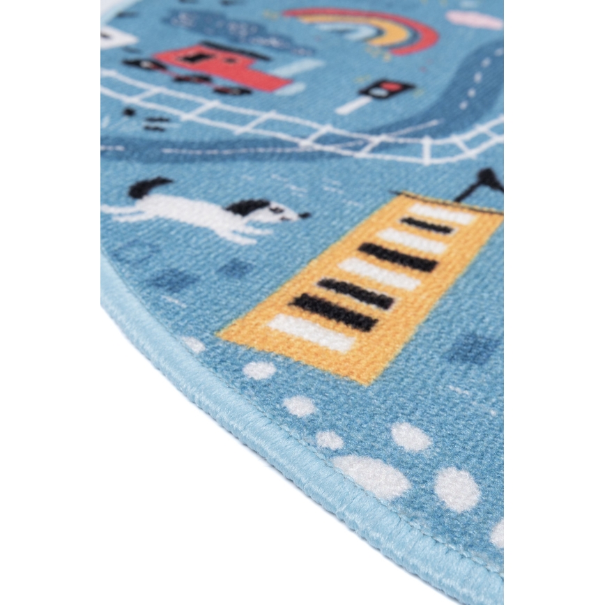 Bērnu paklājs STELLA STREETS 120 cm zils/pilsētas motīvs