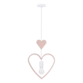 Bērnu piekaramā lampa HEART 1xE27/20W/230V rozā/balta