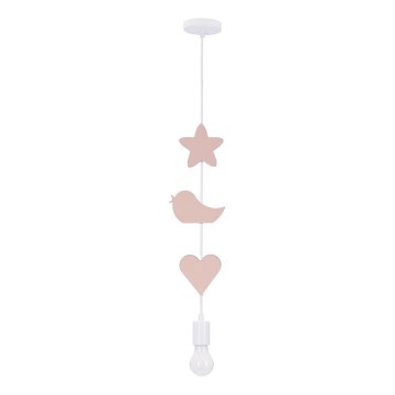 Bērnu piekaramā lampa TRIO 1xE27/20W/230V rozā/balta
