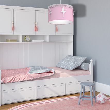 Bērnu piekarama lustra ar auklu BALETNICA 1xE27/60W/230V