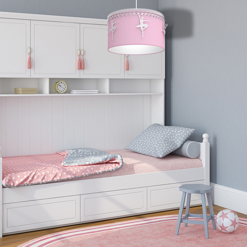 Bērnu piekarama lustra ar auklu BALETNICA 1xE27/60W/230V
