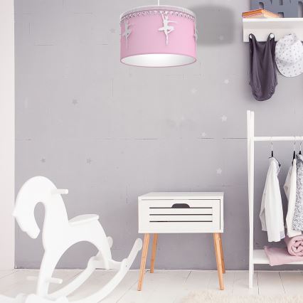 Bērnu piekarama lustra ar auklu BALETNICA 1xE27/60W/230V