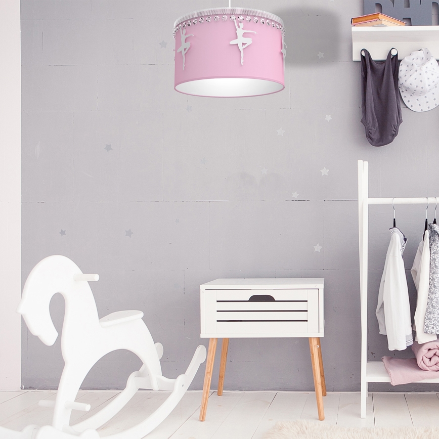 Bērnu piekarama lustra ar auklu BALETNICA 1xE27/60W/230V