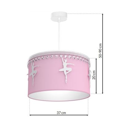 Bērnu piekarama lustra ar auklu BALETNICA 1xE27/60W/230V