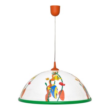 Bērnu piekarama lustra ar auklu FISH 1x27/15W/230V