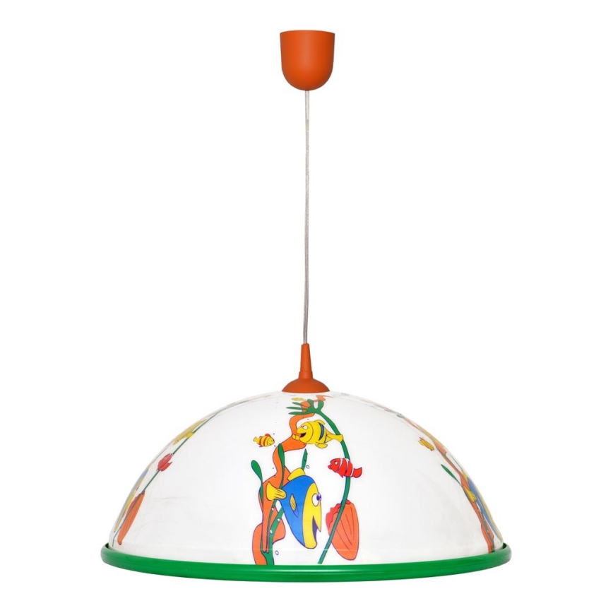 Bērnu piekarama lustra ar auklu FISH 1x27/15W/230V