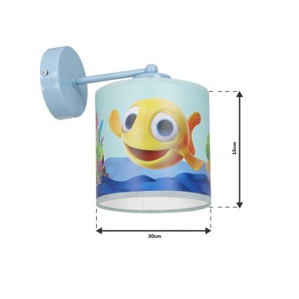 Bērnu sienas gaismeklis FISH 1xE27/60W/230V