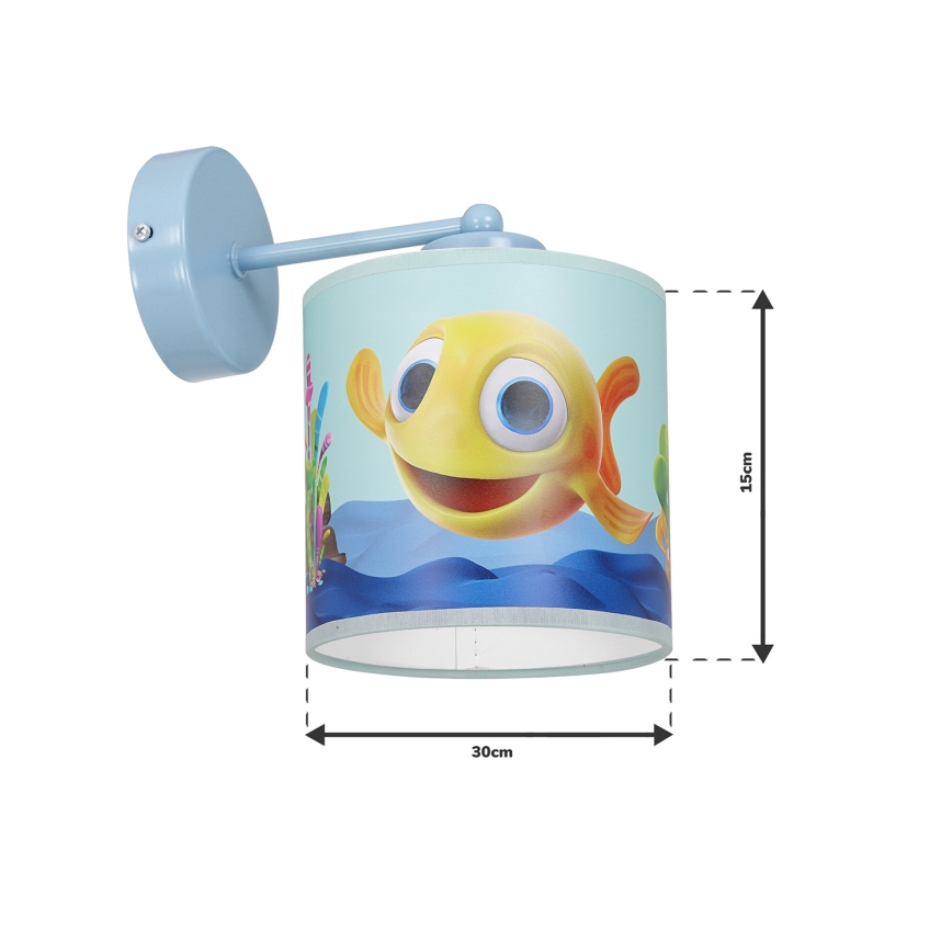 Bērnu sienas gaismeklis FISH 1xE27/60W/230V