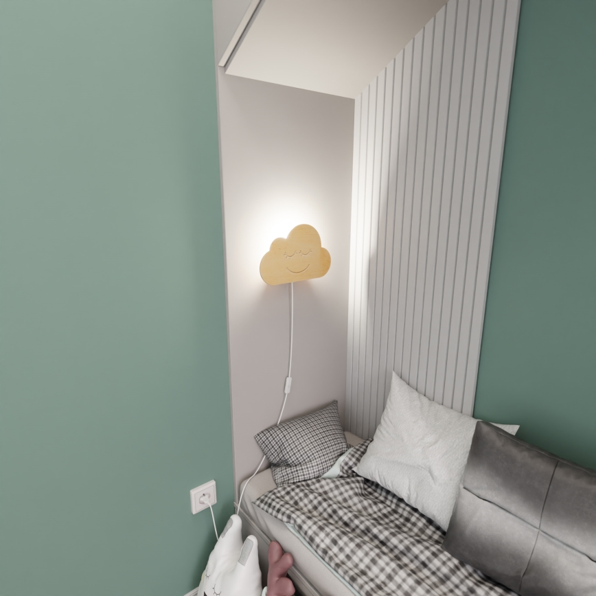 Bērnu sienas lampa CLOUD 1xE14/10W/230V mākonis