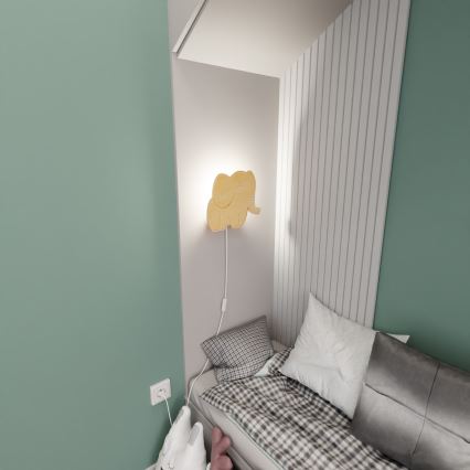 Bērnu sienas lampa SAFARI 1xE14/10W/230V zilonis