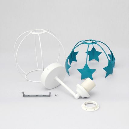Bērnu sienas lampa STARS 1xE27/15W/230V tirkīza/balta