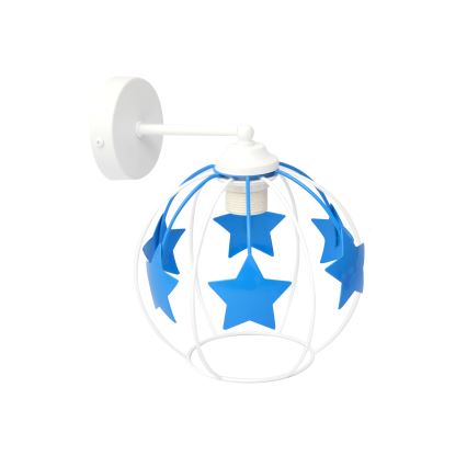 Bērnu sienas lampa STARS 1xE27/15W/230V zila/balta