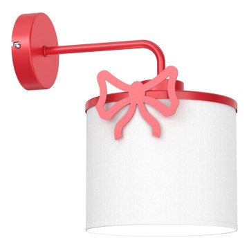 Bērnu sienas lampa SWEET 1xE27/15W/230V balta/sarkana/priekšgals