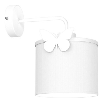 Bērnu sienas lampa SWEET 1xE27/15W/230V balta/taurenis