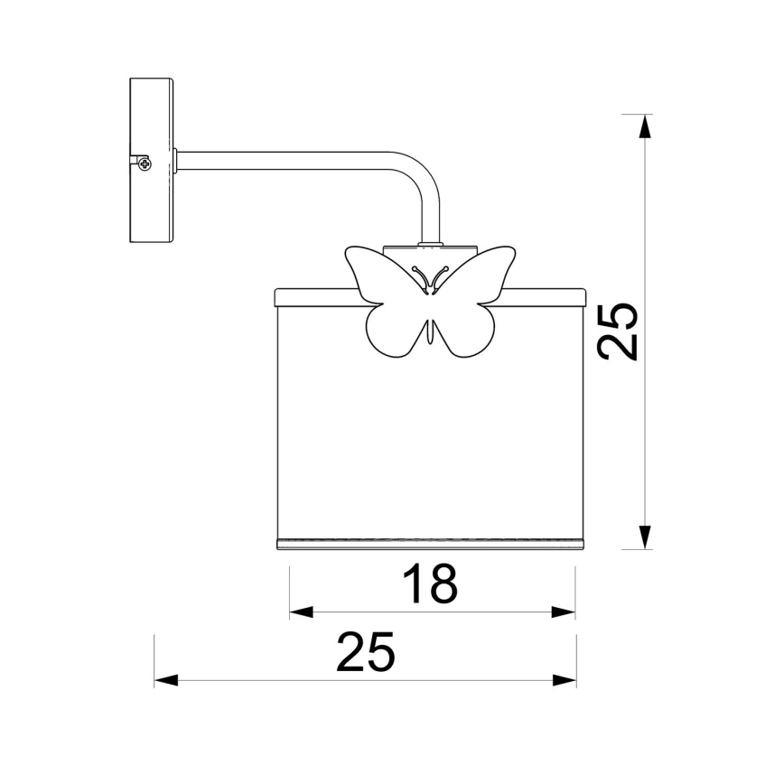 Bērnu sienas lampa SWEET 1xE27/15W/230V balta/taurenis