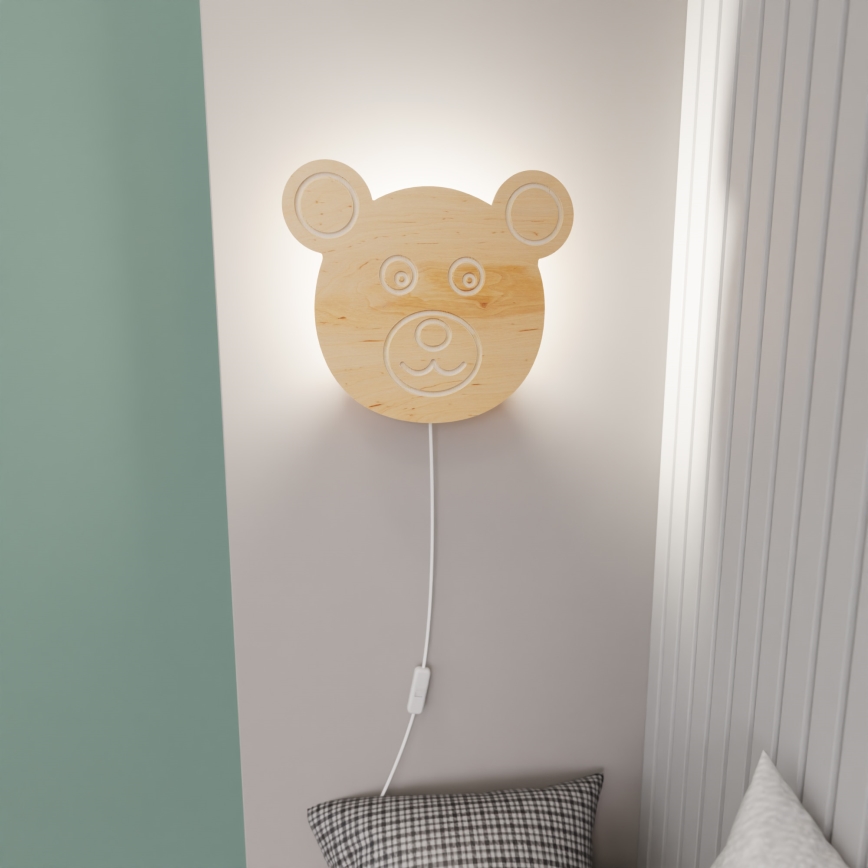 Bērnu sienas lampa TED 1xE14/10W/230V lācis