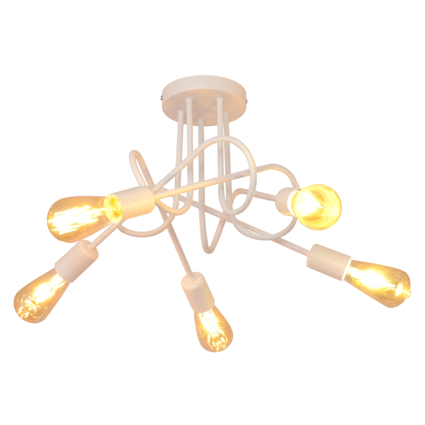 Bērnu virsapmetuma lustra OXFORD 5xE27/15W/230V balta